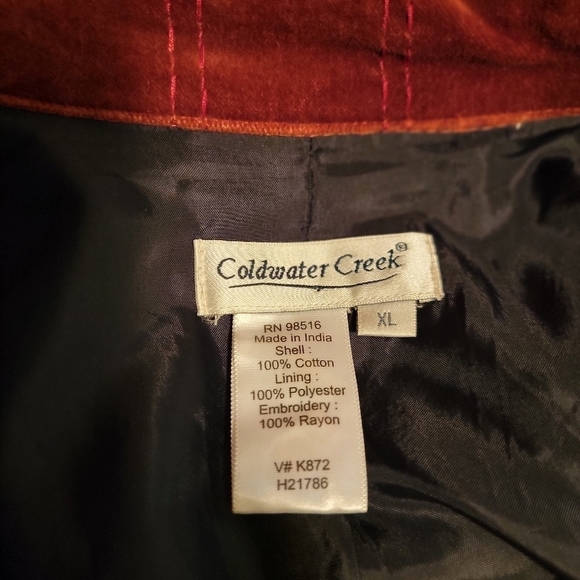 Coldwater Creek Embroidered Boho Zip Up Jacket Size XL - Picture 5 of 8